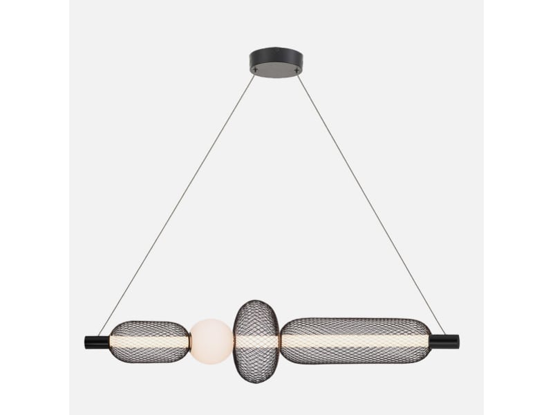  Fabrilamp mimosa, suspension, moderne, led, 20 w, 2200 lm, 4000 k, noir, 90-167 x 99.5 x 22 cm 250692039 - Conforama C