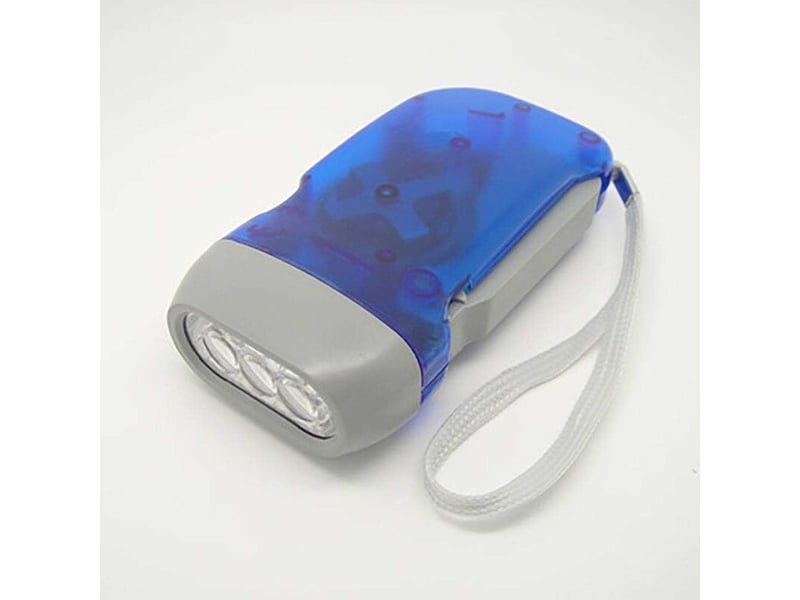  Led dynamo lampe de poche lumière main presse manivelle camping portable voyager lampe de randonnée durable et utile  - Conforama C