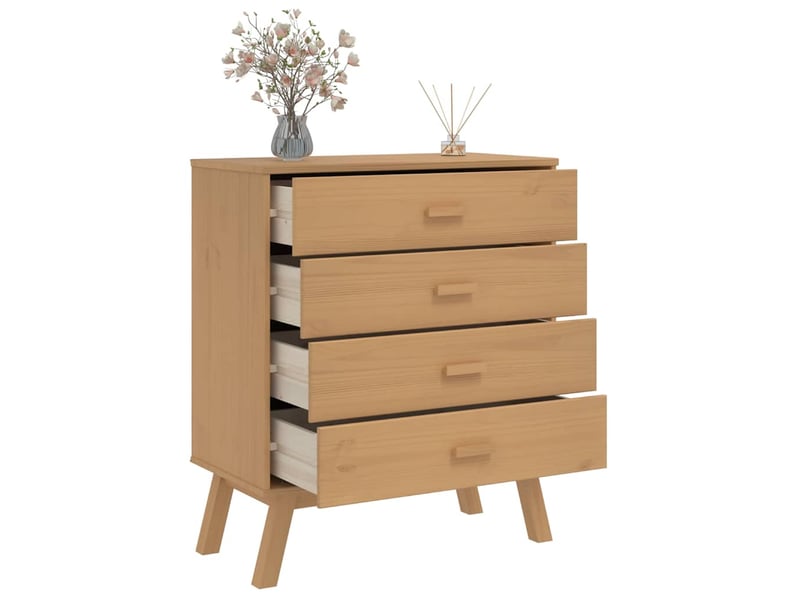  Armoire à tiroirs, commode olden marron bois de pin solide shl66496  - Conforama E