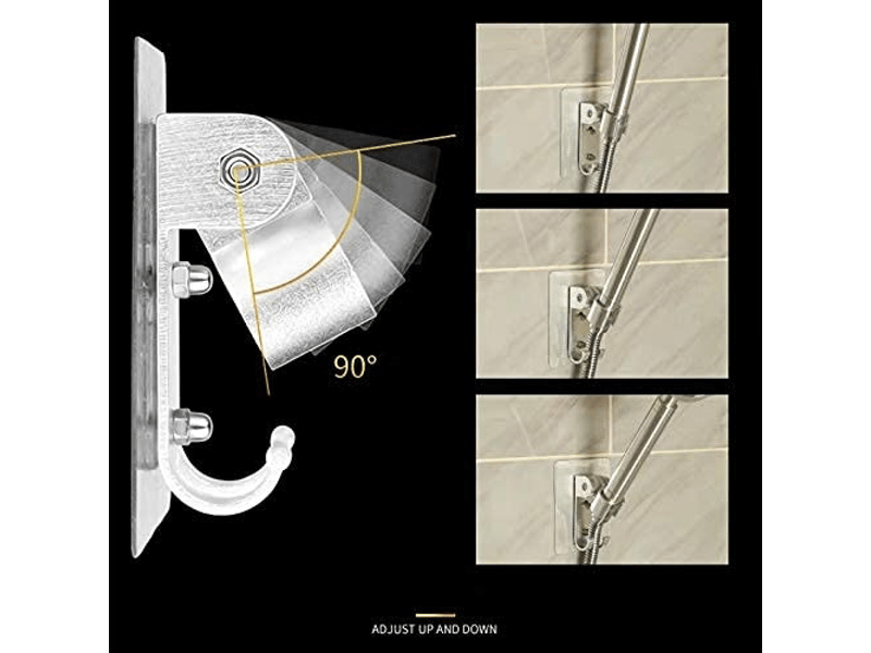  Support mural réglable pour pomme de douche et bidet - fixation robuste avec 2 crochets inclus - alternative supérieure aux ventouses  - Conforama C