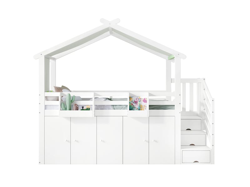 Lit cabane 90x200cm coloris blanc lit enfant blanc - Conforama A