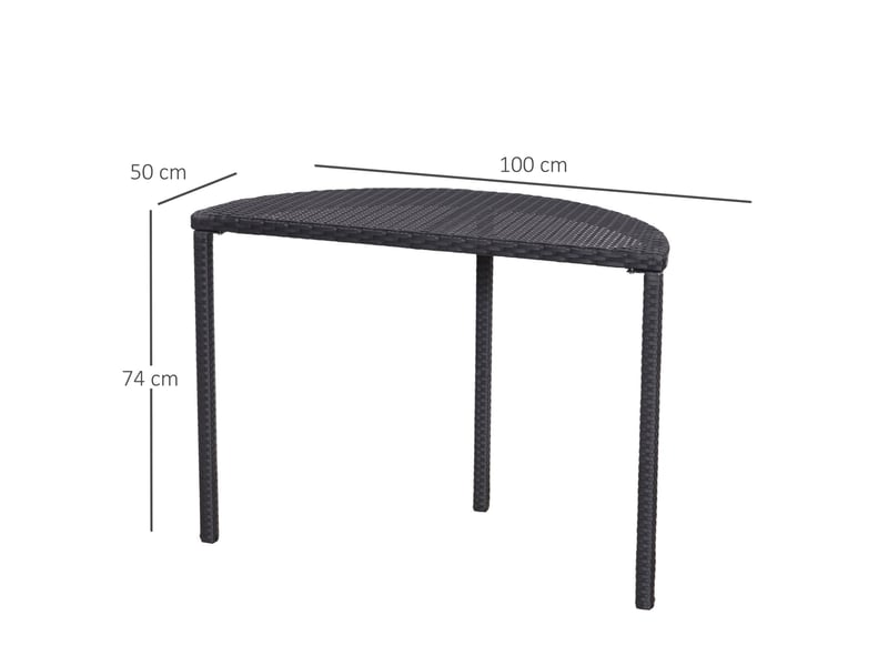  Table de jardin résine noir 100x50x74cm  - Conforama E