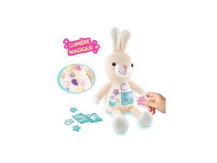Peluche lapin lumiere magique avec pochoirs adhesifs