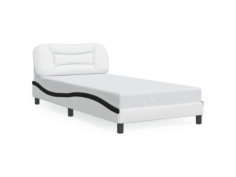  Lit simple- lit adulte -  cadre de lit avec led sans matelas hvar blanc et noir 100x200 cm  - Conforama D