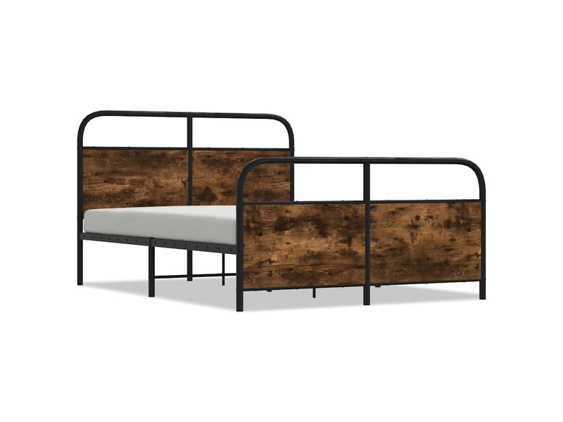  Cadre de lit sans matelas 120x190 cm chêne fumé bois ingénierie  - Conforama B