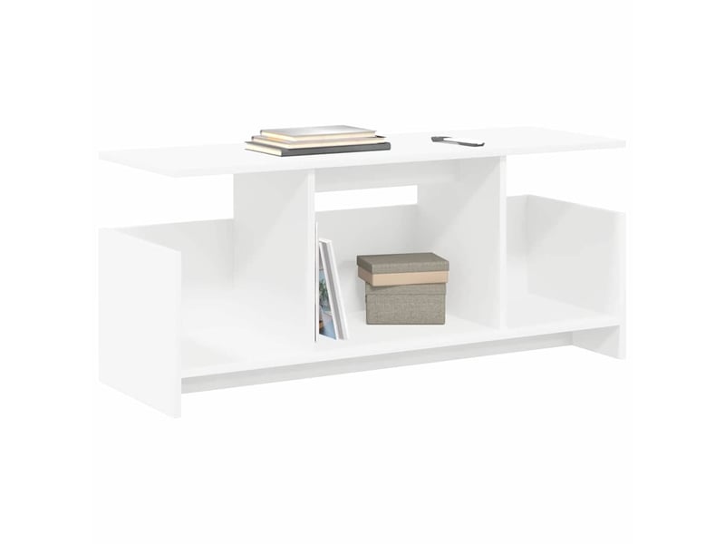 Meuble tv - banc tv - meuble de rangement 102 x 35 x 45 cm blanc bois d'ingénierie  - Conforama C