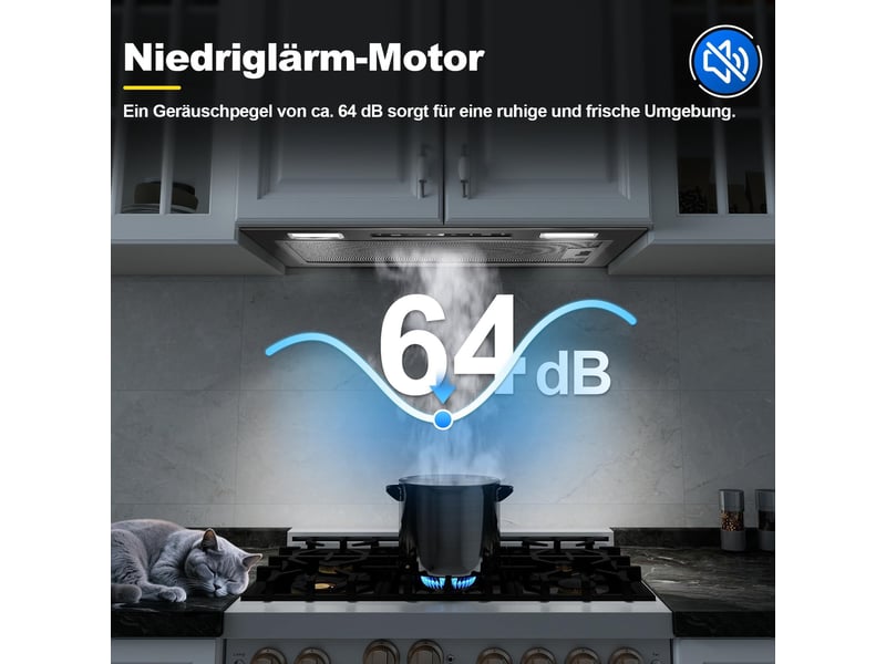  Hotte aspirante encastrable 52 cm noire, 750 m³h, évacuation et recyclage d’air, commande gestuelle et tactile  - Conforama R