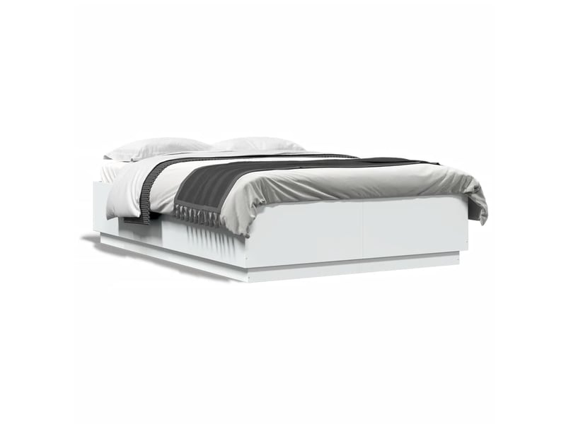  Lit double- lit adulte -  cadre de lit avec led sans matelas blanc 150x200 cm  - Conforama D