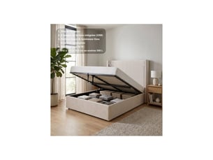 Lit coffre 140x190 cm   KTSTAN3WH140 coloris beige