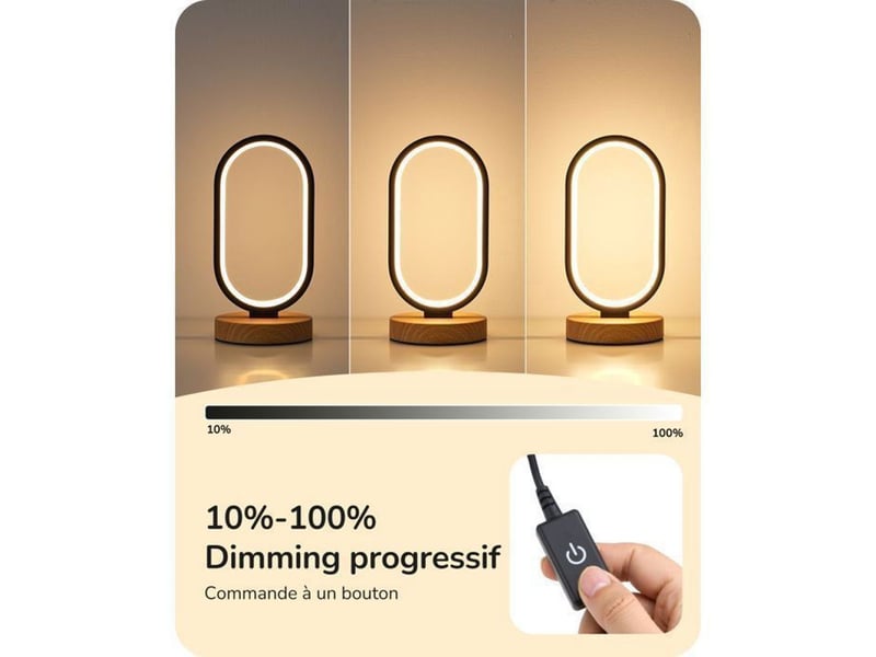  Lampe de table led 12w tactile a memoire 3 cct 3000 4000 6500k 370618_AACKH14260_6_DROPFR - Conforama C