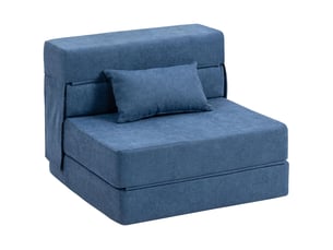 Chauffeuse convertible en mousse avec coussin bleu foncé 80 x 80 x 64 cm