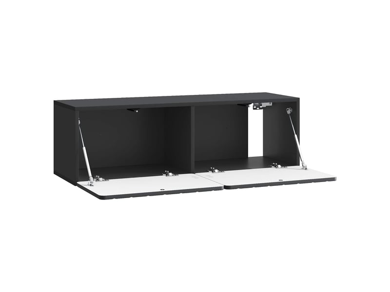  Meuble tv - banc tv - meuble de rangement mural 98 x 31 x 30 cm noir bois d'ingénierie  - Conforama E