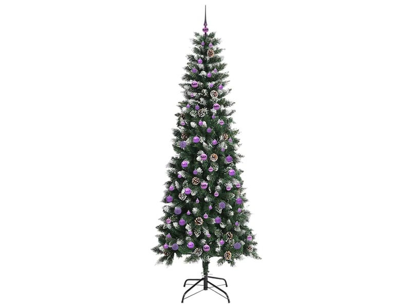 Sapin de noël - arbre de noël artificiel vert 240 cm pvc, plastique et acier - Conforama D