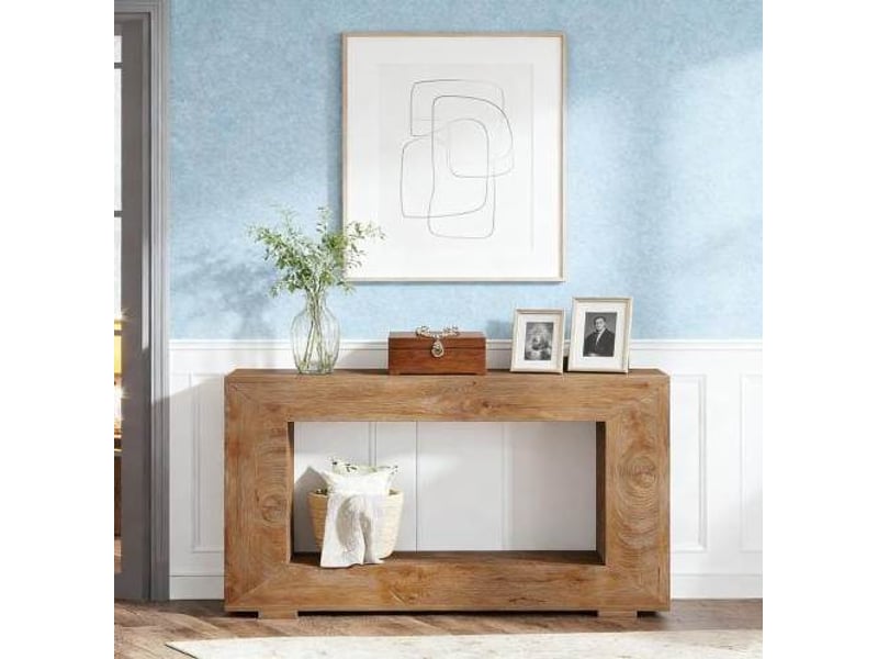  Console d'entrée 120x30x83.5 cm marron avec rangement, style campagne  - Conforama E
