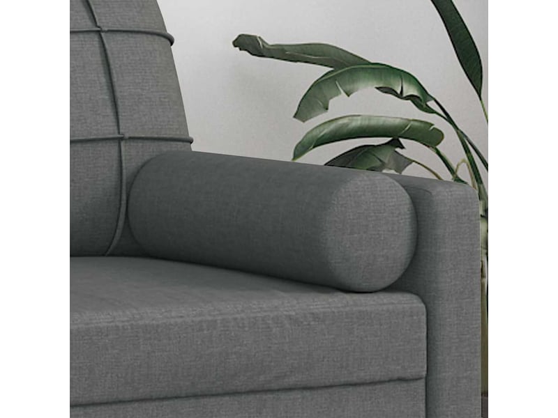  Lot de 2 coussins décoratifs gris foncé ø15x50 cm tissu cf60870  - Conforama E