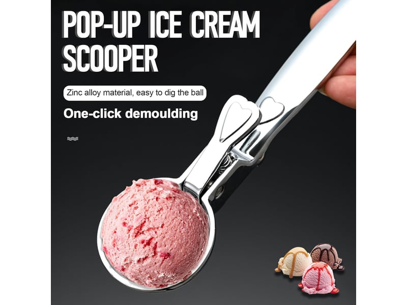  Cuillère à glace, métal cuillère à glace avec déclencheur, réutilisable ice cream scoop 18 x 4.4 cm, pour pâtisserie, boule à melon  - Conforama C
