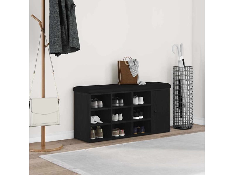  Banc chambre, banc de rangement chêne noir 102x32x50 cm bois d'ingénierie  - Conforama B