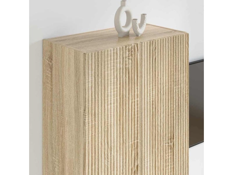  Meuble tv - banc tv - meuble de rangement mural 59,5 x 31 x 80 cm chêne sonoma  - Conforama D