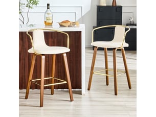 tabouret de bar <strong>HAUSS SPOLE</strong> - blanc hauteur d'assise 67.5 cm vendu Par paire