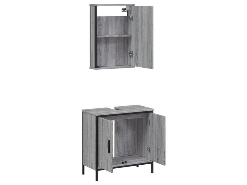 Ensemble de meubles de salle de bain 2 pcs sonoma gris cf63635 - Conforama D