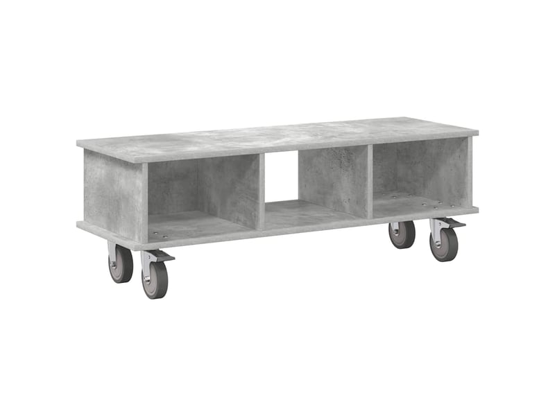  Meuble tv - banc tv - meuble de rangement 100 x 35 x 35 cm gris béton bois d'ingénierie  - Conforama A