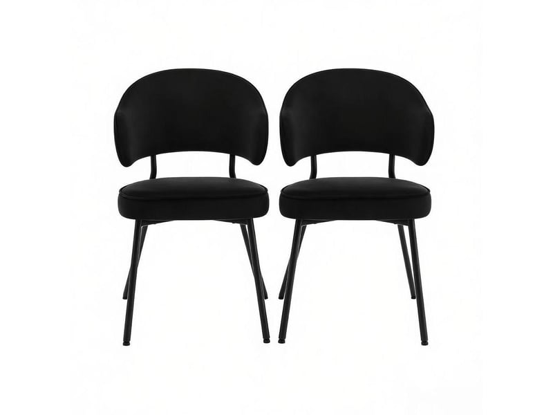  Chaise de salle à manger 47x50x83,5 cm avec accoudoirs métal noir  - Conforama A