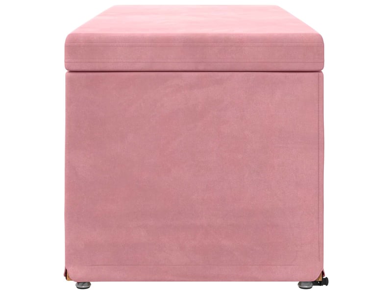 Tabouret bas, ottoman rose 101x41x40 cm velours et bois composite - Conforama E