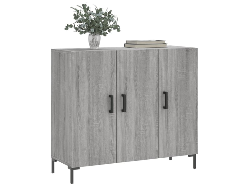  Buffet - bahut - meuble de rangement sonoma gris 90x34x80 cm bois d'ingénierie  - Conforama C