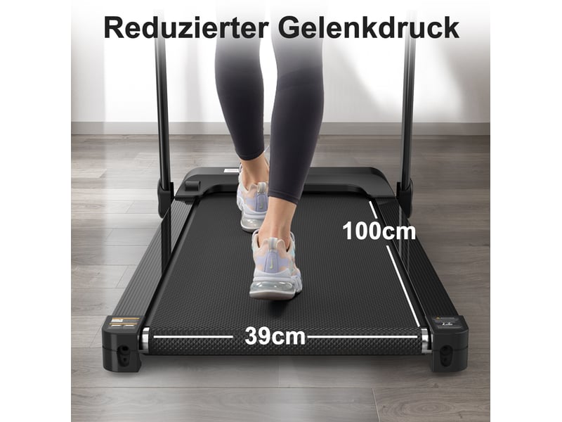  Tapis de course électrique 121x63x116 cm vitesse maximale 12 kmh métal noir  - Conforama B