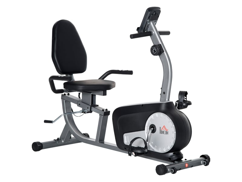  Vélo d'appartement semi-allongé (recumbent) avec 8 niveaux de résistance, écran LCD et siège réglable, 122-137 x 62 x 103 cm  - Conforama B