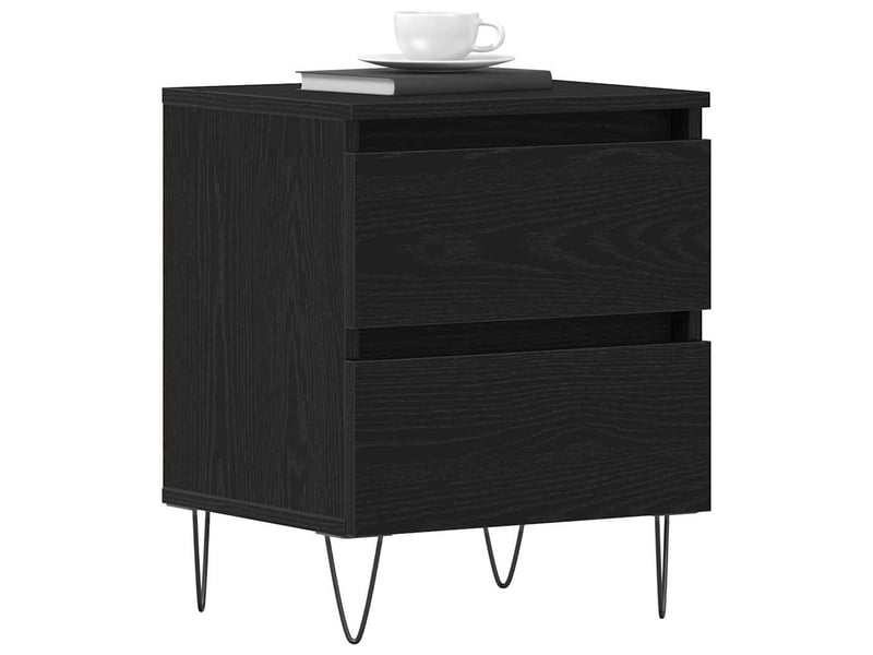  Table de chevet avec tiroir 2 pièces chêne noir 40 x 35 x 50 cm  - Conforama C