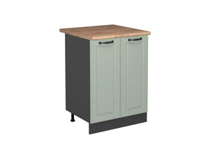 Vicco meuble bas de cuisine, mint campagneanthracite, 60cm plan de travail chêne doré