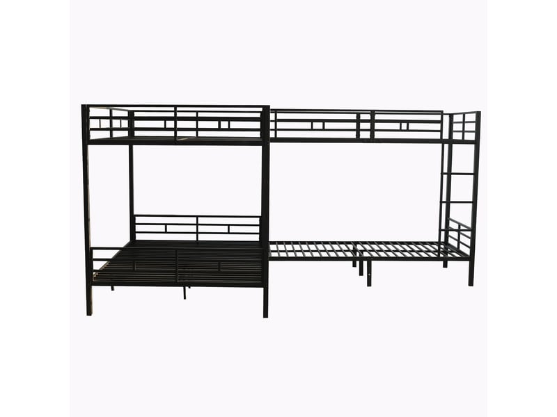  Lit superposé 90x200 &amp; 140x200, équipé d'une échelle à trois marches , lit superposé enfant ,en fer massif pour plus de durabilité  - Conforama E