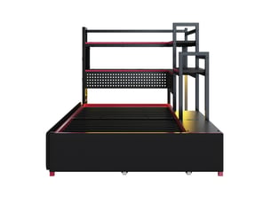 Lit avec rangement 90x200 cm coloris noir