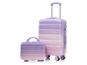 Set de valises rigides,20 pouces et trousse 14 pouces,avec serrure,pc,violet
