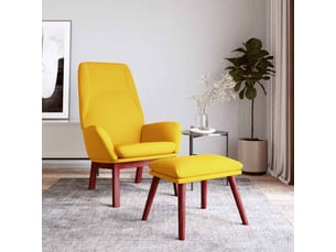 Vidaxl chaise de relaxation avec repose-pied jaune moutarde tissu
