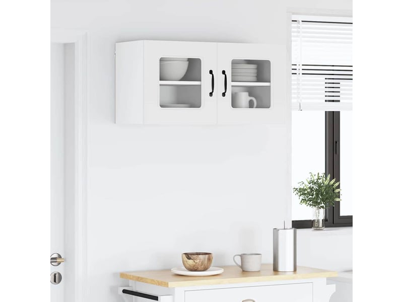  Meuble mural de cuisine | armoire de cuisine 2 pcs blanc bois d'ingénierie shl3074  - Conforama D