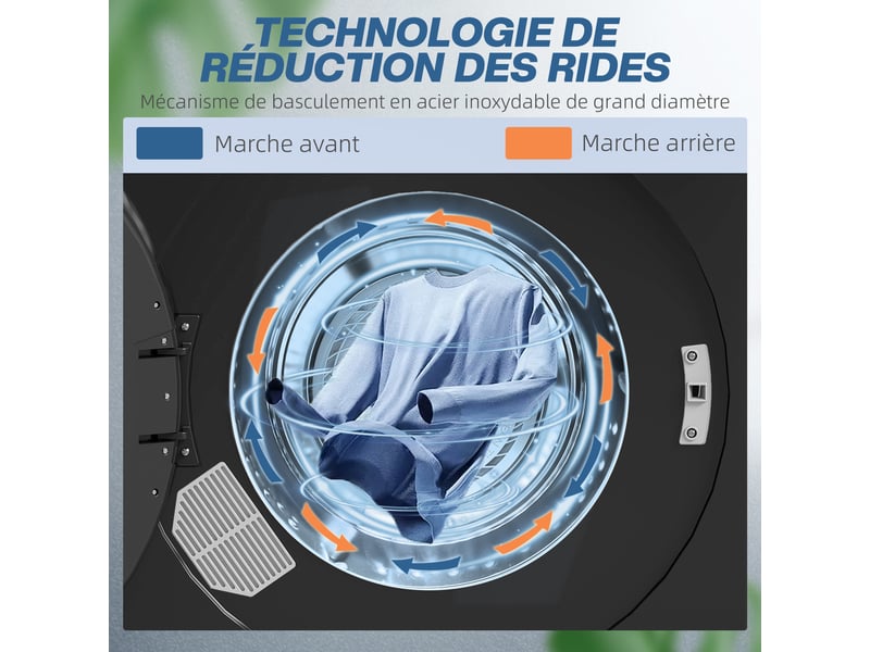  Sèche linge à évacuation, sèche-linge électrique 1000 w 3 kg, modes extra dry et eco, minuterie, noir, acier inoxydable  - Conforama R