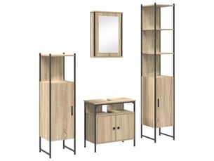 Ensemble de mobilier de salle de bain 4 pc chêne sonoma cf64517