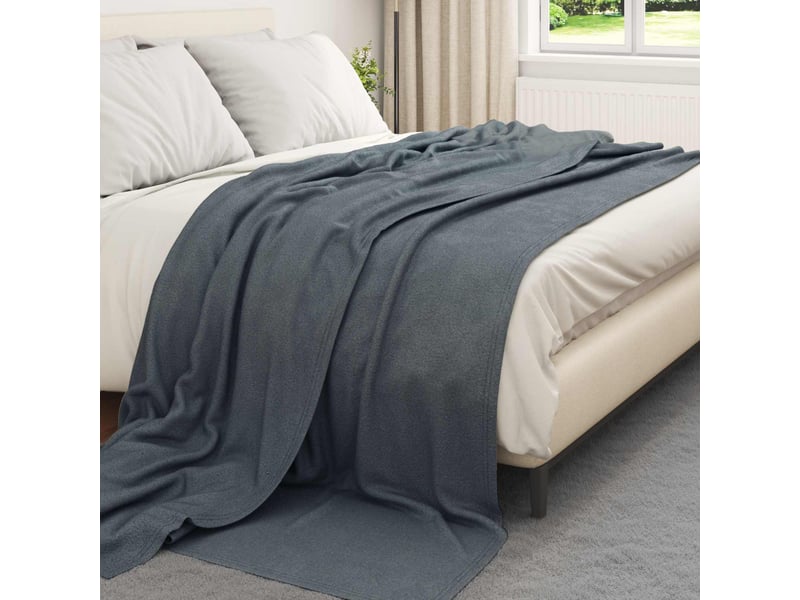  Plaid canapé gris foncé 240x220 cm 0.76 kg polaire  - Conforama C