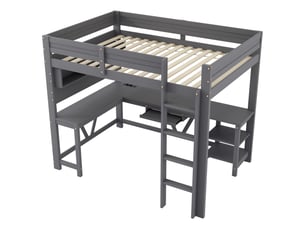 Lit mezzanine 90x200 cm SEYAKANY coloris gris