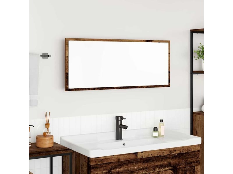  Miroir de salle de bain, miroir de toilette bois ancien 90 x 8,5 x 37 cm bois d'ingénierie cf62653  - Conforama B