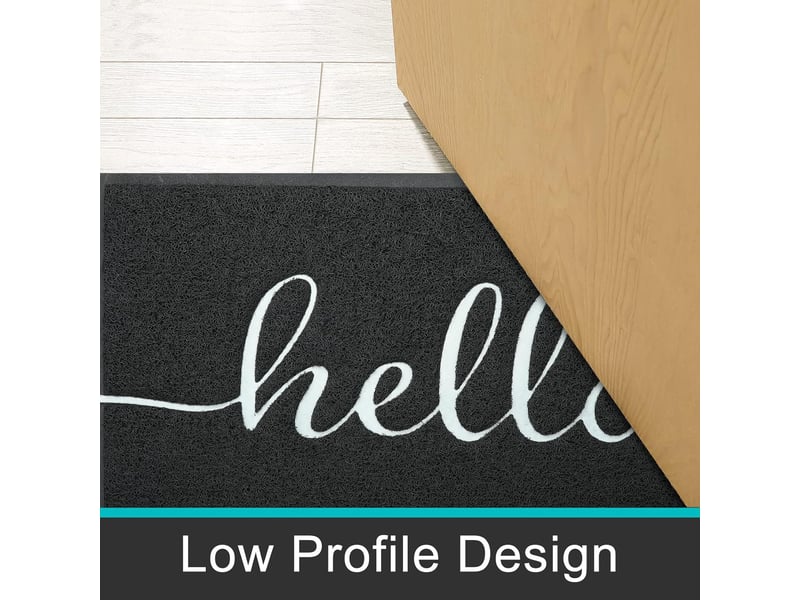  1 pièce 40 x 60 cm (noir) paillasson extérieur hello, paillasson intérieur, tapis d'entrée, paillasson extérieur antidérapant et anti-poussière  - Conforama E