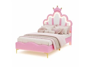 Lit simple 90x200 cm MEUBLIV coloris rose