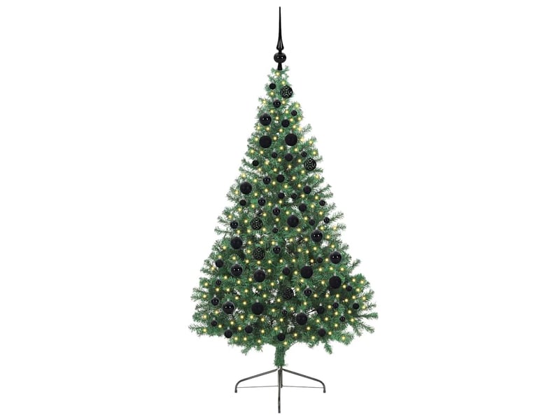  Sapin de noël - arbre de noël artificiel pré-éclairé vert 180 cm pvc  - Conforama C