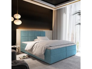 Lit avec rangement 180x200 cm <strong>MASSENO</strong> <strong></strong> coloris bleu