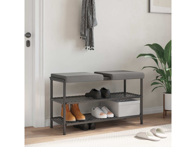 Lot de 2 coussins de banc, coussins d'assise, coussins pour chaisecanapé velours texturé gris foncé cf52547 - Conforama B