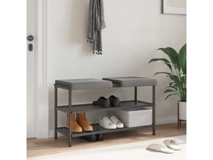 Lot de 2 coussins de banc, coussins d'assise, coussins pour chaisecanapé velours texturé gris foncé cf52547