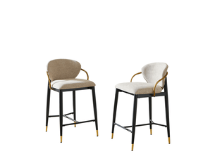 tabouret de bar <strong>HAVRYA</strong> - bicolore hauteur d'assise 65.5 cm vendu Par paire