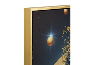 Impression led sur toile laquée minerva modèle b profil féminin avec lune or